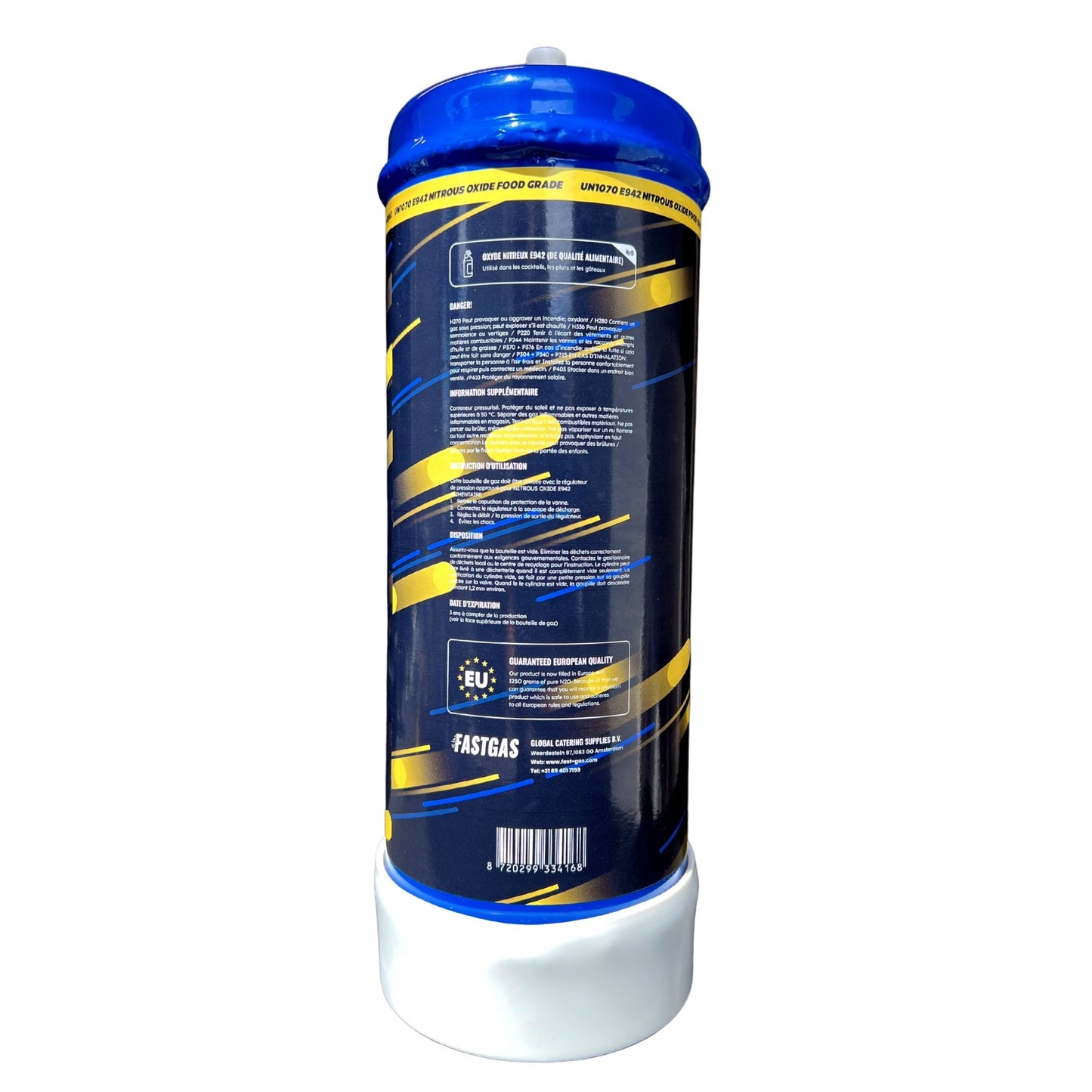 Fast-Gas - Distickstoffmonoxid Einweg Flasche- 1250 Gramm - Krasses Gas